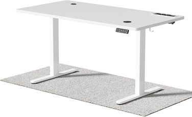 Електричний стіл Airfish з регулюванням висоти (140x70 см) з бездроговою зарядкою, пам'яттю на 3 положення та функцією нагадування про відпочинок, білий.