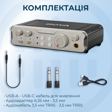 Двоканальний аудіоінтерфейс BOYA BY-AM4