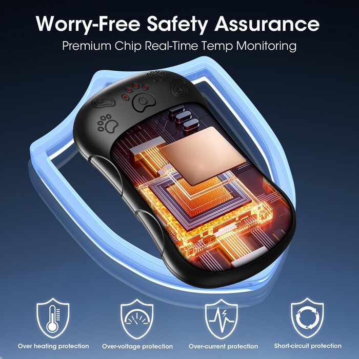 Електричні грілки для рук, 2 шт. 6000mAh, акумуляторні, багаторазові, для спорту, полювання, кемпінгу, теплий подарунок для жінок, чоловіків, дітей (чорний)