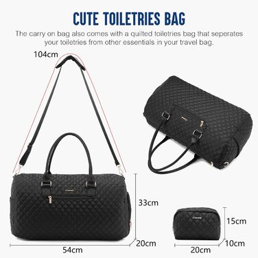 Спортивна сумка OVEVOOK для подорожей: жіноча дорожня сумка, сумка-мішок, сумка для вихідних, валіза ручної поклажі, чорна