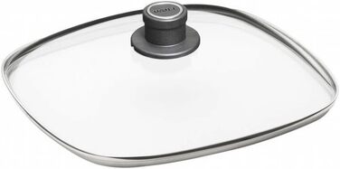 Титанова індукційна сковорода для стейка Now 28 см, висотою 6,5 см, з чотирикутним малюнком для гриля, індукційний набір зі скляною кришкою