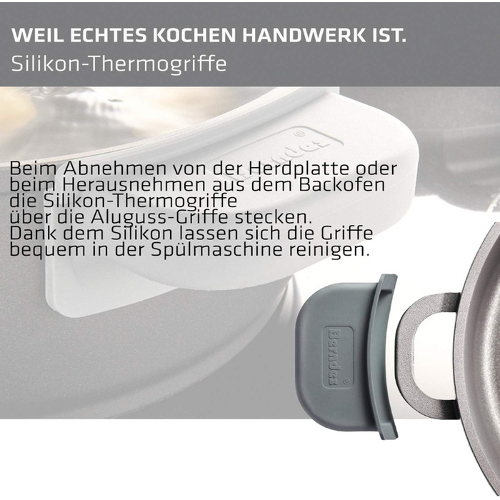 Каструля Berndes Bonanza з кришкою з термостійкого скла, силіконовими ручками, 20 см, алюмінієвий лит, антипригарне покриття, 2.3 л, чорна, Classics