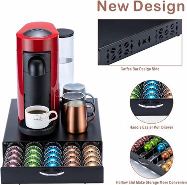 Організатор для капсул Nespresso Vertuo: металевий стійка на 50 капсул, чорний колір
