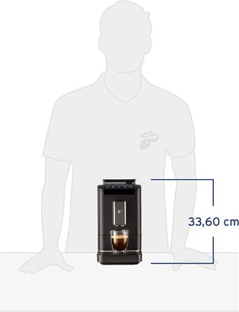 Повністю автоматична кавомашина Tchibo Esperto2 Caff з функцією 2 чашок для пінки кави та еспресо, (Dark Chrome)