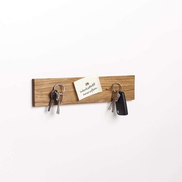 Дерев'яна магнітна дошка для ключів I підставка для ключів I Магнітна планка для ножів I оздоблення стін з дерева ручної роботи в Баварії I брелок для ключів для дому I тримач для ключів (45 см) (дуб, 30 см)