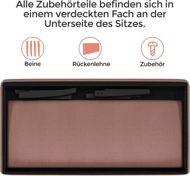Диван-лавка Yaheetech для кухні/вітальні, 2 місця, без підлокітників, зелений/рожевий, м'який, оббивка з корду