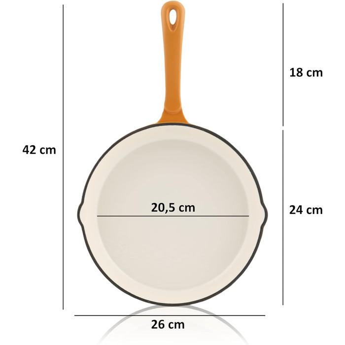 Сковорода чавунна Mahlzeit Ø24 см помаранчева