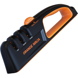 Точилка для ножів Sharp Pebble Orange Ninja з 5 регульованими кутами, преміум-якість – ручна точилка для кухонних та кишенькових ножів Точилка для ножів Sharp Pebble Orange Ninja з 5 регульованими кутами, преміум-якість – ручна точилка для кухонних та кишенькових ножів