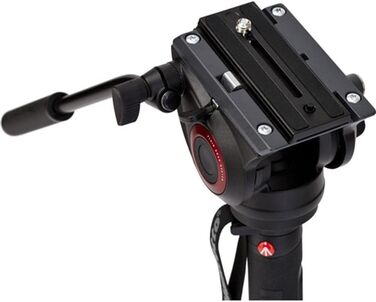Відеомонопод Manfrotto XPRO+ з відеоголовою, алюмінієвий, 4-секційний, з рідинною основою, штатив для фото- та відеозйомки, створення контенту, відеоблогів