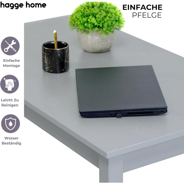 Скандинавський стіл Hagge Home: журнальний, обідній, письмовий, для офісу (75x38x75 см, білий/сірий)