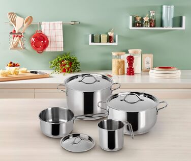 Каструля Lagostina Jeder Ø 14 см з нержавіючої сталі 18/10 з дном Lagoseal Plus, сатинова поверхня та широкі ручки, сумісна з усіма типами плит (включаючи індукційні)