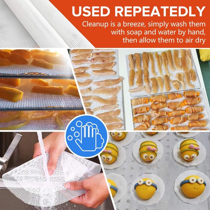 Сушарка для овочів, м'яса та фруктів Kwasyo з нержавіючої сталі, 8 ярусів, рецепти, BPA-free, 30–90°C, до 24 годин, для овочів, м'яса, фруктів (апельсин)