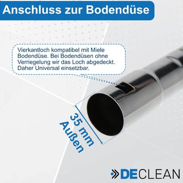 Універсальна телескопічна вакуумна трубка DeClean для пилососа діаметром 35 мм Ø