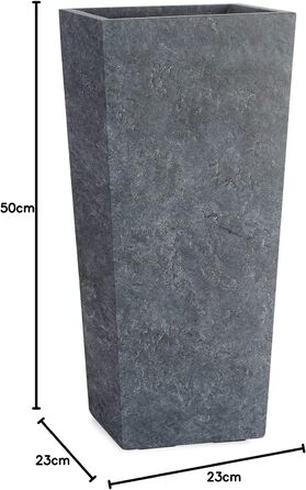 Планцверк® Горщик для рослин з фібергласу конічної форми 70x33x33см, стійкий до погодних умов, преміум-якість, імпрегнація Lotus-Effekt, 70см - (Lava Anthrazit, 50см - Lava Anthrazit)