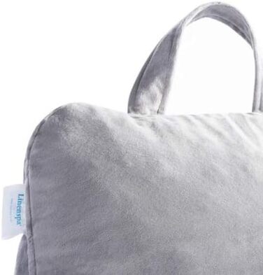 Підлогове крісло-подушка Linenspa з піною з пам'яті, спинка для читання, ігор, перегляду телевізора – крісло-подушка для ліжка з підлокітниками, ідеально для гуртожитків (X-Large, Сірий)