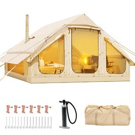 Надувний намет для кемпінгу Oxford 4-6 осіб, водонепроникний, Air Glamping - швидкозбірний намет для відпочинку на природі