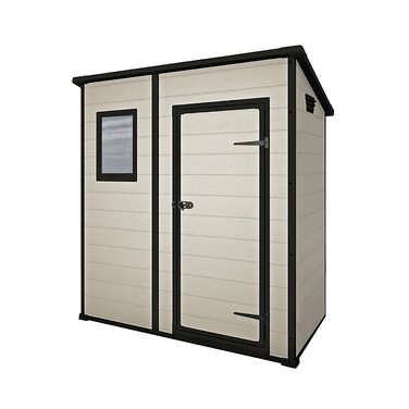 Сарай садовий Keter Manor Pent 6x4, пластиковий, бежевий, 183.5x111x200.5 см, для вулиці, вологостійкий