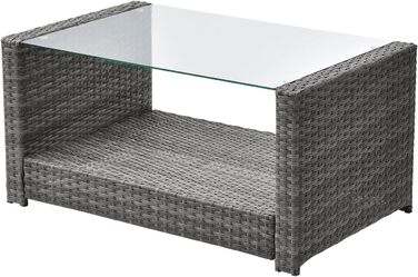 Світ Лаунж-група Roma з ротангу (сіра) - садові меблі з софі та кріслом, набір для відпочинку та обіду