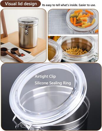 Набір контейнерів для зберігання продуктів (2 шт, 1.8L, нержавіюча сталь)