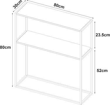 Консольний столик Kuhmo, 80x80x30 см, Промисловий дизайн, Метал, Білий, для передпокою/вітальні