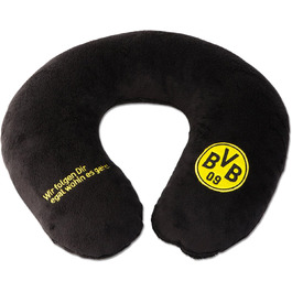 Подушка для шиї BVB, чорна/жовта, 34x31,5 см