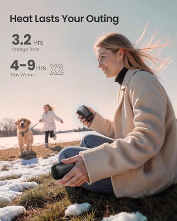 Електричні грілки для рук Gaiatop 2 шт. з магнітом, 4000mAh, USB, багаторазові, швидкий нагрів за 3 секунди, 3 режими, компактні, ідеальні для подарунків чоловікам та жінкам, чорні