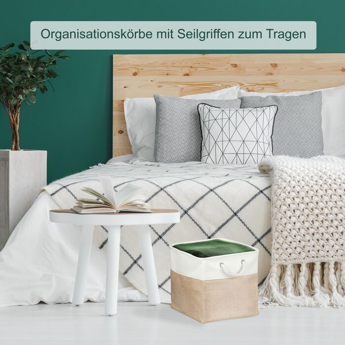 Набір з 4 кошиків для зберігання Relaxdays з льону