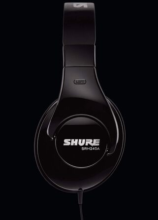 Накладні навушники Shure SRH240A-BK-EFS закритого типу, шумозаглушення, сильні баси, чорний