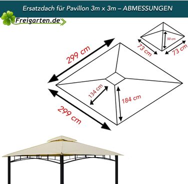 Заміна даху для альтанки 3х3 метри Пісок Антикварна альтанка Водонепроникний матеріал Panama PCV Soft 370 г/м дуже міцна Модель 6 (бежевий)
