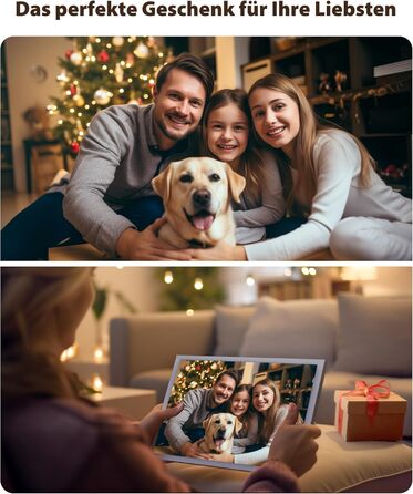 Цифровий фоторамка 10.1 дюйма Wi-Fi з 64 ГБ пам'яті, IPS сенсорний дисплей 1280*800, ділитися фото/відео через додаток Frameo