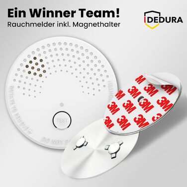 Набір димових сповіщувачів Rauchmelder 5 шт. з магнітним кріпленням, без свердління, 10 років гарантії