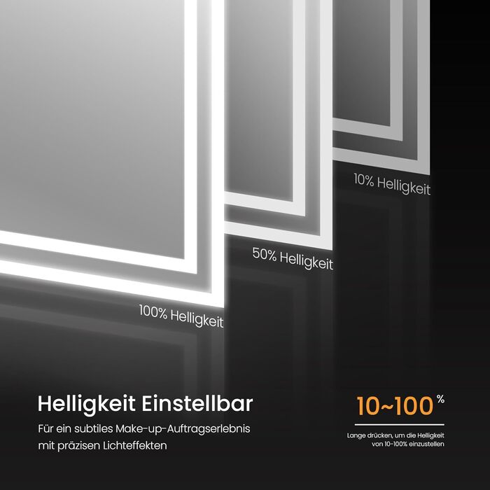Дзеркало для ванної кімнати EMKE з підсвічуванням 50x60 см, антизапар, 2 кольори світла (тепле/холодне), LED, сенсорне керування