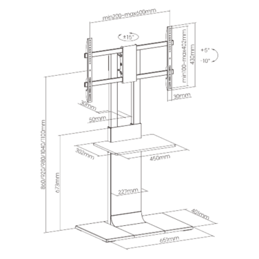 Підлогова підставка для телевізора OfficePro TVS535