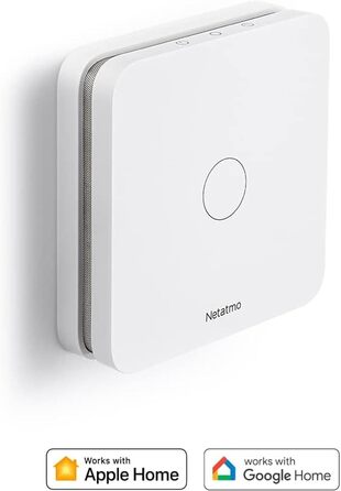 Виявник чадного газу Netatmo - бездротовий, з Wi-Fi, батарея на 10 років, 85 дБ, самотестування, не потребує Smart Home, сертифікація EN 50291 та NF