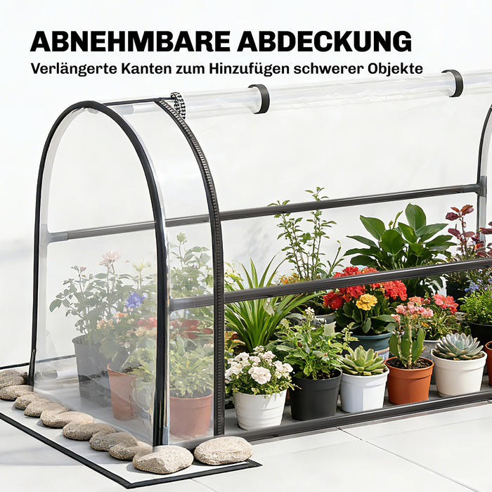 Підвищене грядка з тепличною накривною конструкцією, ящик для вирощування рослин з відкидною кришкою, на колесах, з блискавкою та дренажним отвором, чорного кольору.