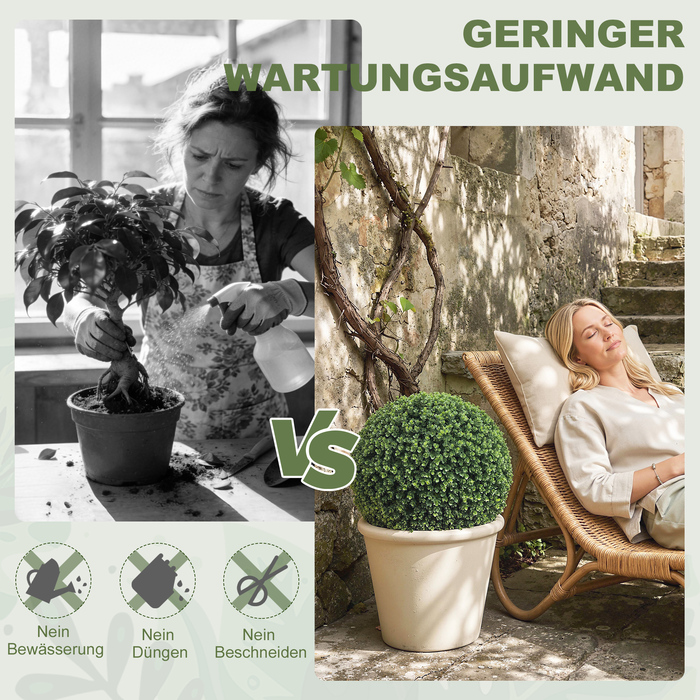 Дві штучні кулі з самшиту, 52 см, стійкі до УФ-випромінювання, 1086 листків, для внутрішнього та зовнішнього декору