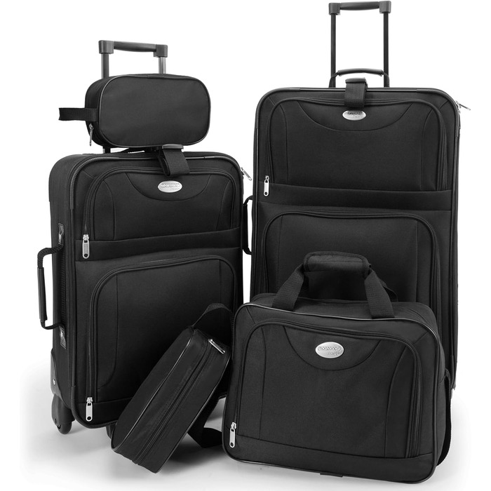 Набір валіз MONZANA® з телескопічним ручками, роликами та культурою, чорний
