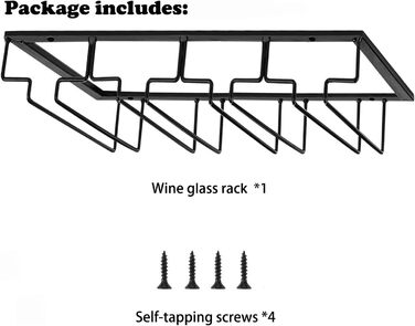 Підставка для келихів вина – органайзер для шафки – металева підставка для келихів, для кухні, бару (3 ряди, 1 шт.) (Чорний)