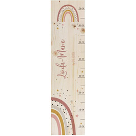 Планка Striefchen для дітей з дерев'яними іменами для дитячої кімнати з милими мотивами Планка райдужно-рожева