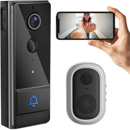 Розумна відеодзвінок Swokely Smart WiFi з PIR-датчиком, нічне бачення, IP65, для дому