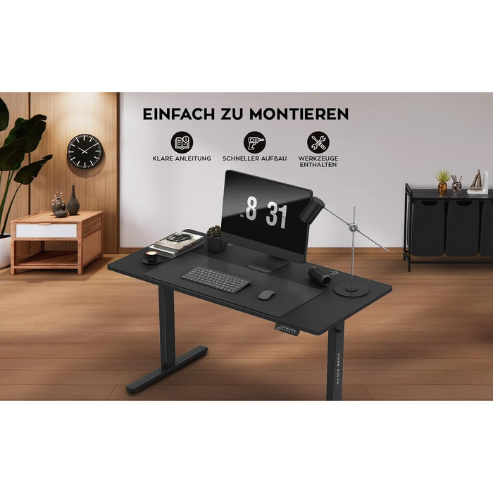 Стіл письмовий регульований по висоті MARK ADLER Leader 7.4 White, 140x70 см, білий, з пам'яттю, сенсорним керуванням, кабелепроводом, тримачем для навушників та напоїв