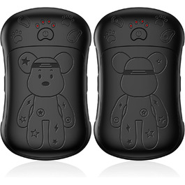 Електричні грілки для рук 2 шт. 6000 mAh, перезаряджувані, для кемпінгу, на вулицю, подарунок для чоловіків, жінок, дітей (чорний)