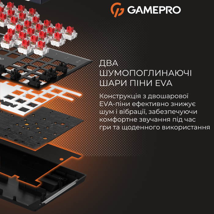 Дротова механічна клавіатура GamePro Genesis Metallic (MK144B) 100% Red switches