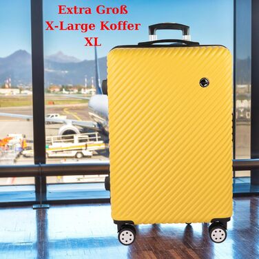 Набір візків для валізи з твердою оболонкою Blade 2 шт. візок валіза дорожній чемодан ручна поклажа 4 здвоєні колеса - поліпропіленова валіза з твердою оболонкою в комплекті (валіза для ручної поклажі M косметичка XS) - Рожеве золото (жовтий, валіза XL)