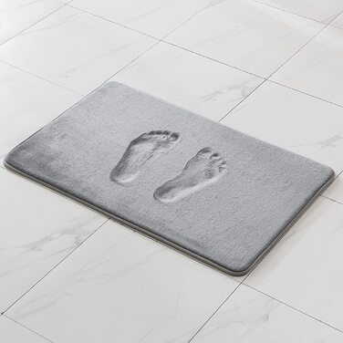 Однотонний килимок для ванної MIULEE килимок для ванної з ефектом пам'яті Килимок для ванної килимок для душу Килимок для ванної килимок для душу декоративний килимок нековзний килимок для ванної вітальні 70x120 см (60x90 см, світло-сірий)