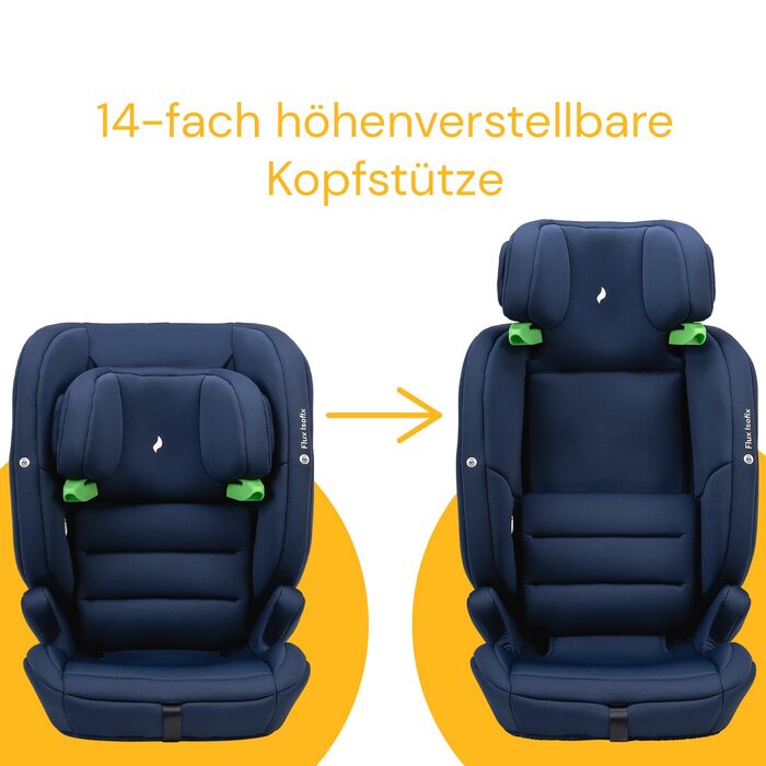 Дитяче автокрісло Osann Flux Isofix, i-Size від 76 до 150 см, зростаюче дитяче автокрісло Isofix - сірий меланж (I-Size Navy Melange)