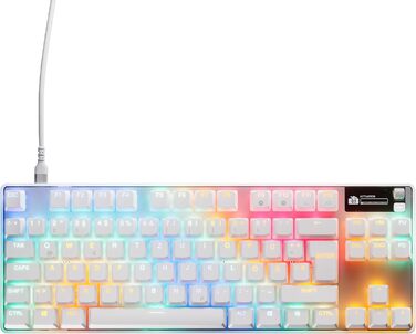 Клавіатура SteelSeries Apex Pro TKL Gen 3 - ігрова, механічна, TKL, Hall Effect, OmniPoint 3.0, QWERTZ, бездротова, біла