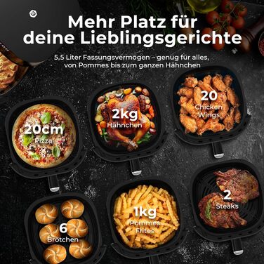 Фритюрниця Balter Airfryer HL-551T 5.5 л, чорна: 12 програм, 100 рецептів, з вікном