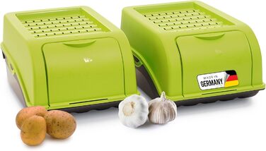 Короб для картоплі Novaliv | 2 шт по 5 л | Зелений | Контейнер для овочів та фруктів | Складний ящик для картоплі, цибулі, моркови | Свіжий зберігання