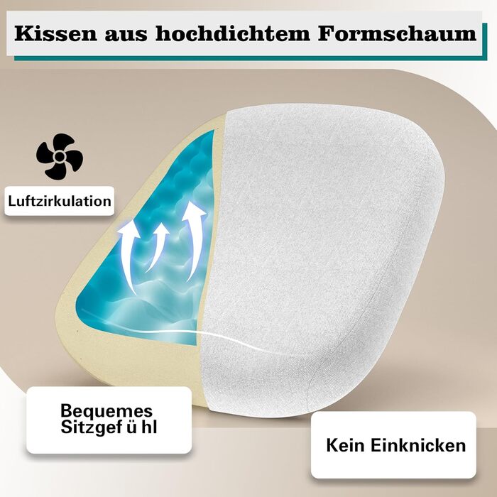 Ергономічне крісло для офісу з регульованою підголівником та поперековою підтримкою – високе офісне крісло з сітчастою спинкою та м'яким сидінням, вішалка для одягу та функцією блокування (білий та сірий)